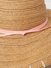 FatFace Natural Stitch Detail Straw Sun Hat - Image 2 of 2