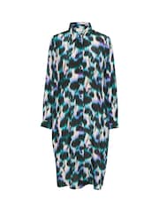 Kaffe Natural Amilia Knee Length Printed Shirt Dress - Image 5 of 6