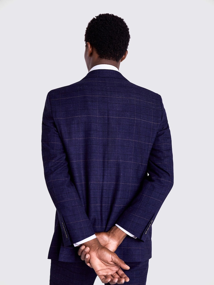 MOSS Blue Slim Check Suit Jacket - Image 2 of 7 MOSS Blue Slim Check Suit Jacket - Image 2 of 7