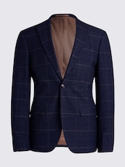 MOSS Blue Slim Check Suit: Jacket - Image 6 of 7
