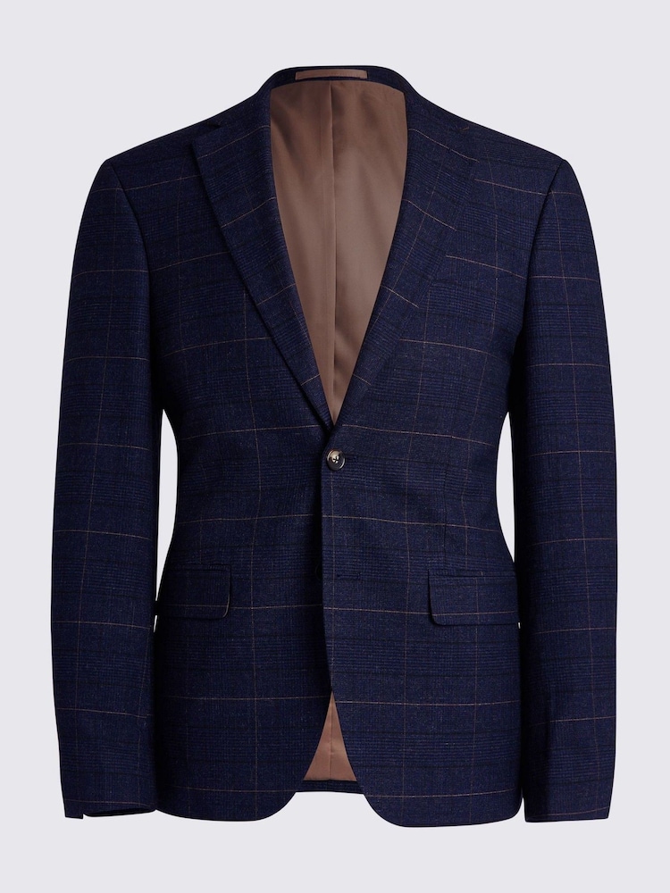 MOSS Blue Slim Check Suit Jacket - Image 7 of 7 MOSS Blue Slim Check Suit Jacket - Image 7 of 7