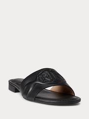 Schwarz - Lauren Ralph Lauren Alegra Iii Slider-Sandalen aus Nappaleder - Bild 1 von 4