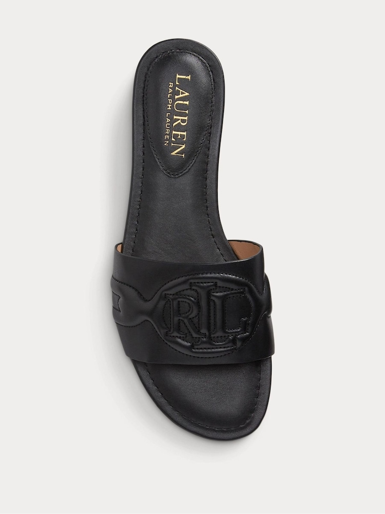 Schwarz - Lauren Ralph Lauren Alegra Iii Slider-Sandalen aus Nappaleder - Bild 4 von 4