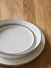 Broste Copenhagen 12 Piece White Salt Dinnerware Set - Image 2 of 4