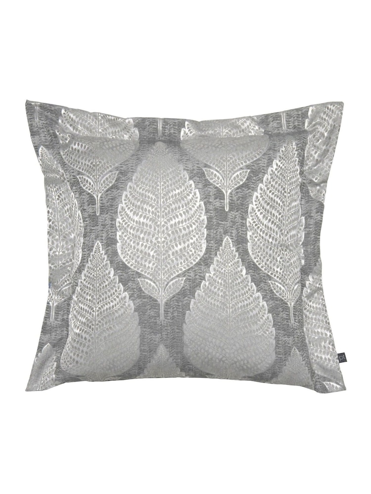 Prestigious Textiles Chrome Grey Treasure Jacquard Feather Filled Cushion - Image 1 of 4