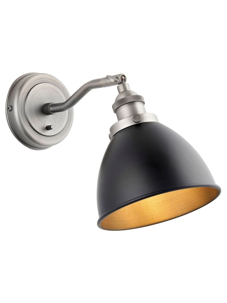 Gallery Home Pewter Grey Langley 1 Bulb Wall Light - Image 3 of 3