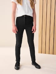 Black Regular Length Skinny Fit Stretch High Waist School Trousers (9-18yrs) - Image 1 of 8