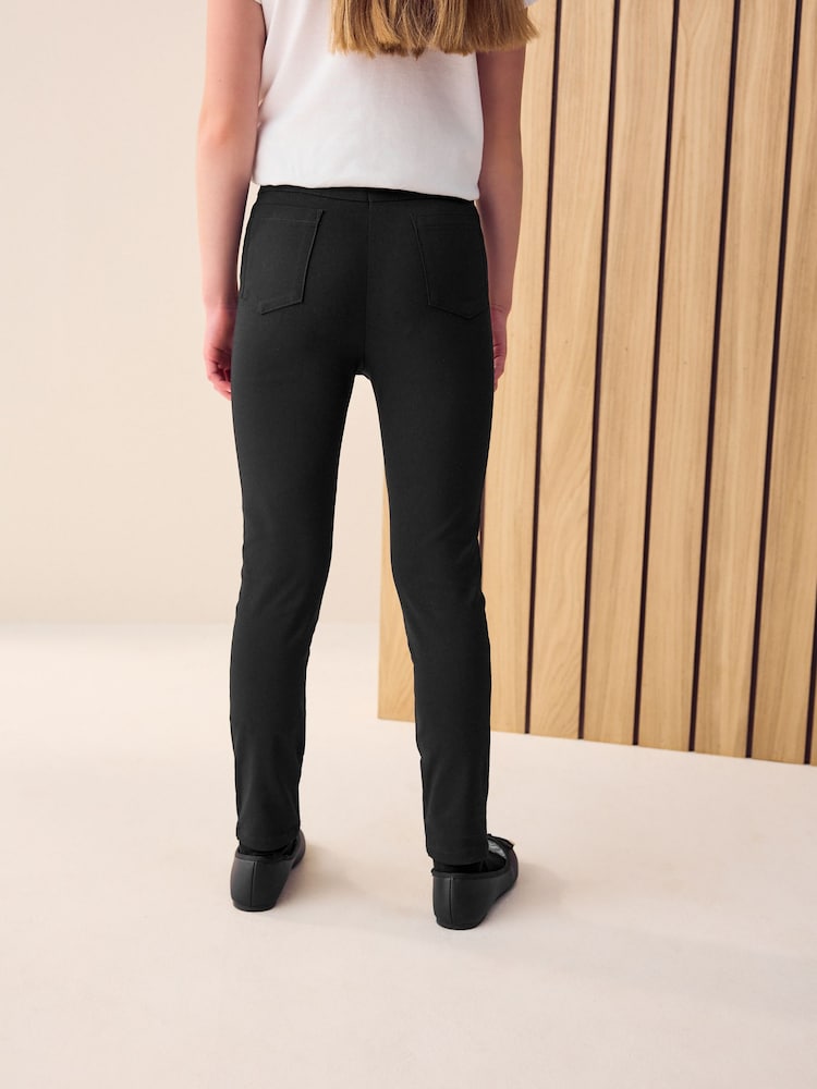 Mens Black Skinny Trousers For School Senior Boys Slim Fit School