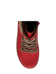 Lotus Red Zip-Up Ankle Boots - Image 1 of 4