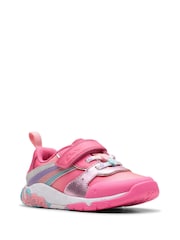 Clarks Pink Standard Fit (F) Comb Tidal Star Trainers - Image 7 of 8