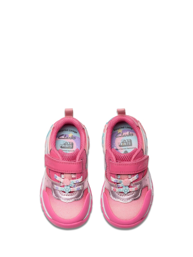 Clarks Pink Standard Fit (F) Comb Tidal Star Trainers - Image 8 of 8