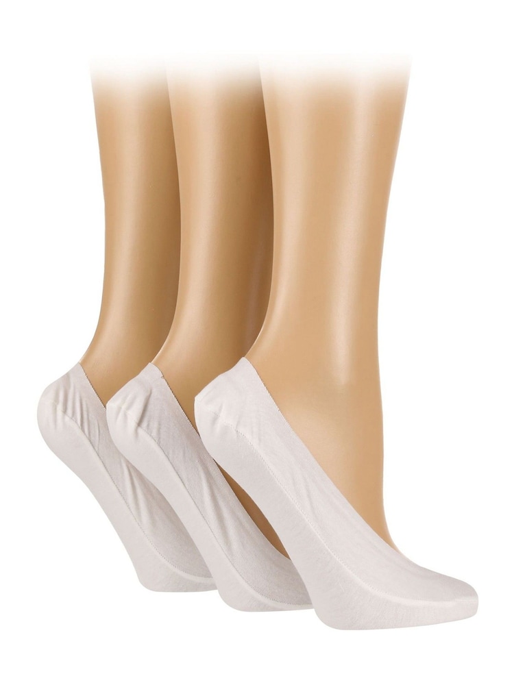 Caroline Gardner White Low Cut No Show Socks 3 Pack - Image 2 of 3