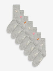 Caroline Gardner Grey Signature Heart Motif Crew Socks 3 Pack - Image 1 of 8