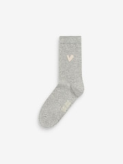 Caroline Gardner Grey Signature Heart Motif Crew Socks 3 Pack - Image 4 of 8