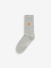 Caroline Gardner Grey Signature Heart Motif Crew Socks 3 Pack - Image 5 of 8