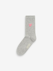 Caroline Gardner Grey Signature Heart Motif Crew Socks 3 Pack - Image 7 of 8