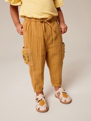 Ochre Yellow Crochet Pocket Trousers (3mths-7yrs) - Image 1 of 7