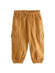 Ochre Yellow Crochet Pocket Trousers (3mths-7yrs) - Image 6 of 7