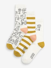 Caroline Gardner White All-Over Dog Design Crew Socks - Image 1 of 4