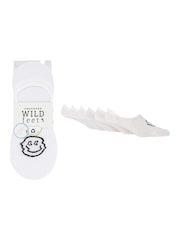 Wild Feet White No Show Funny Faces Socks 6 Pack - Image 1 of 4