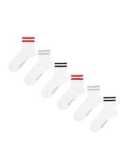 Wild Feet White Cushioned Sports With Arch Support Ankle Socks 6 Pack - Image 1 of 5