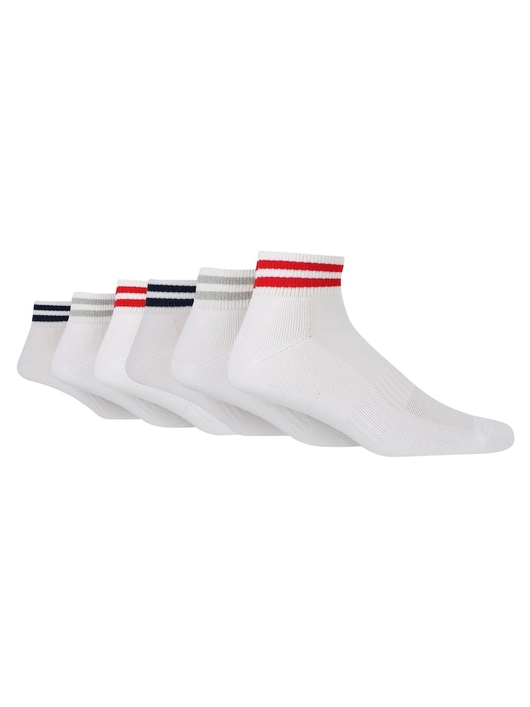 Wild Feet White Cushioned Sports With Arch Support Ankle Socks 6 Pack - Image 2 of 5