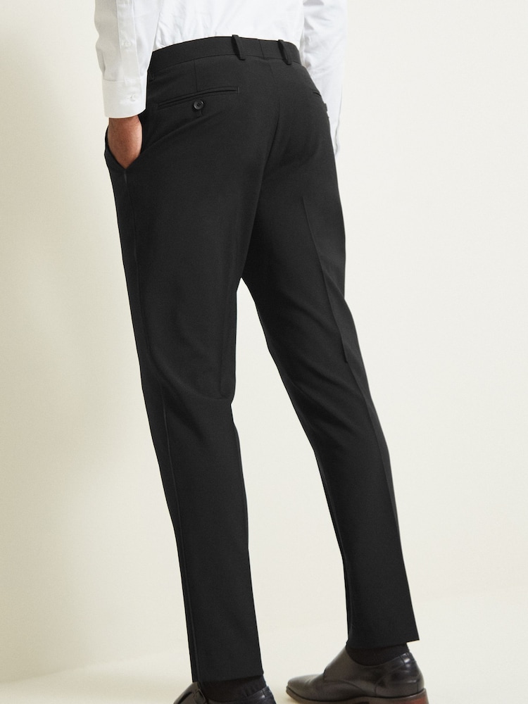 MOSS Black Tailored Fit Dress Trousers - Image 2 of 3