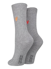 Caroline Gardner Grey Bamboo Supersoft Leisure Socks 2 Pack - Image 3 of 5