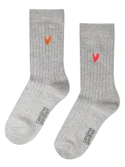 Caroline Gardner Grey Bamboo Supersoft Leisure Socks 2 Pack - Image 4 of 5