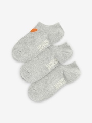 Caroline Gardner Grey Super Low Cut Trainer Socks 3 Pack with Heart Motif - Image 1 of 4