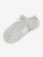 Caroline Gardner Grey Super Low Cut Trainer Socks 3 Pack with Heart Motif - Image 3 of 4