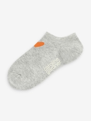 Caroline Gardner Grey Super Low Cut Trainer Socks 3 Pack with Heart Motif - Image 4 of 4