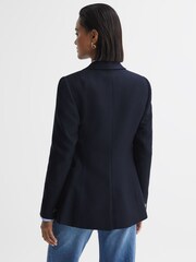 Reiss Navy Larsson Double Breasted Twill Blazer - Image 5 of 6