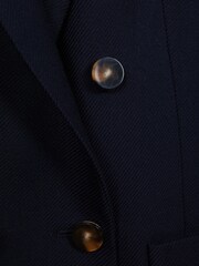 Reiss Navy Larsson Double Breasted Twill Blazer - Image 6 of 6