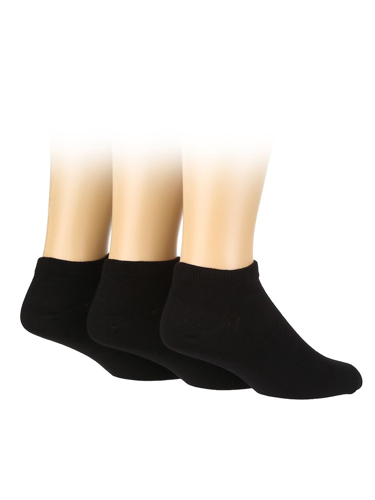 Pringle Black Classic Bamboo Trainer Socks 3 Pack - Image 2 of 4