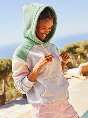 Joules Milbourne Grey, Pink & White Embroidered Hoodie - Image 1 of 8