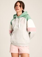 Joules Milbourne Grey, Pink & White Embroidered Hoodie - Image 2 of 8