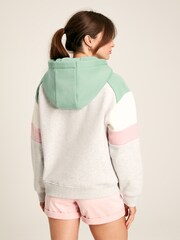 Joules Milbourne Grey, Pink & White Embroidered Hoodie - Image 3 of 8