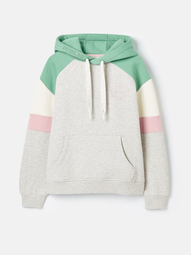 Joules Milbourne Grey, Pink & White Embroidered Hoodie - Image 8 of 8