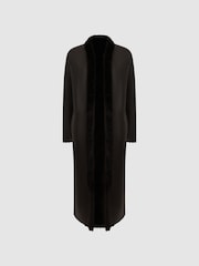 Reiss Chocolate Orla Reversible Leather Shearling Jacket - Image 2 of 9