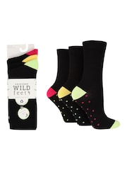 Wild Feet Black Wild Sole Bamboo Crew Black Socks 6 Pack - Image 1 of 4