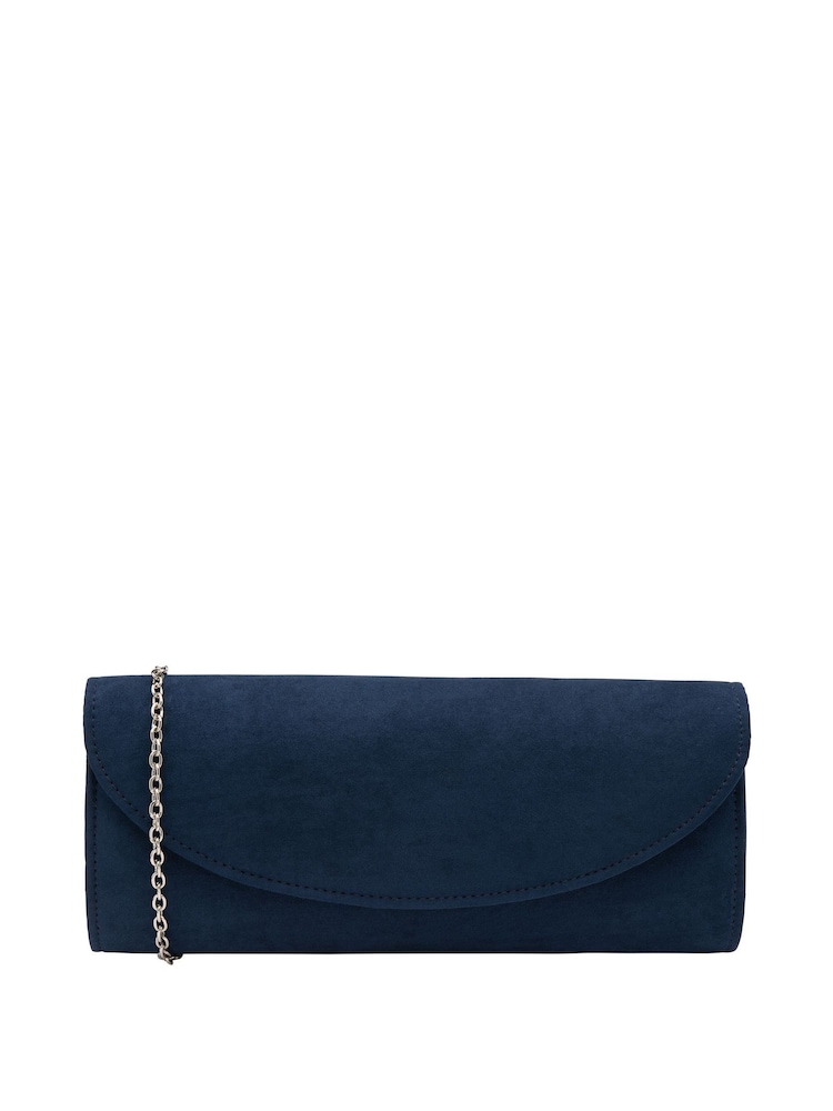 Lotus Navy Blue Clutch Bag with Chain - Image 1 of 4