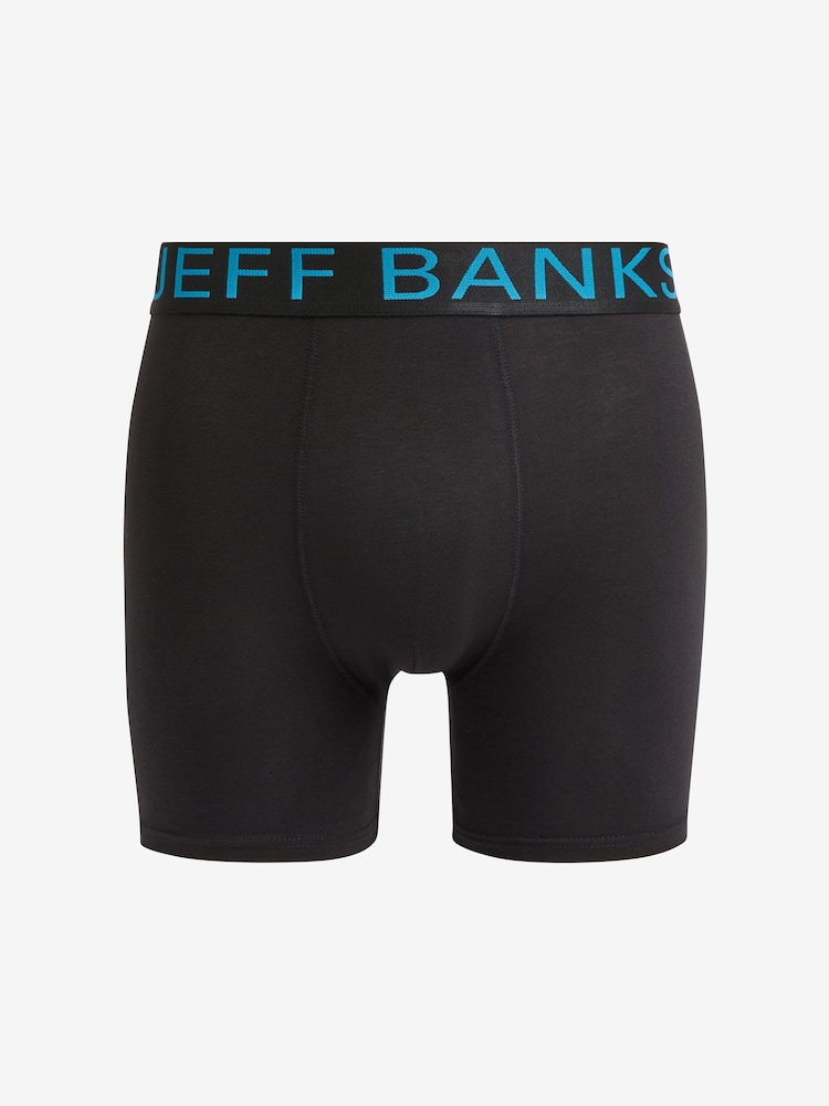 Jeff Banks Black Bamboo Pop Colour Waistband Trunks 6 Pack - Image 2 of 7