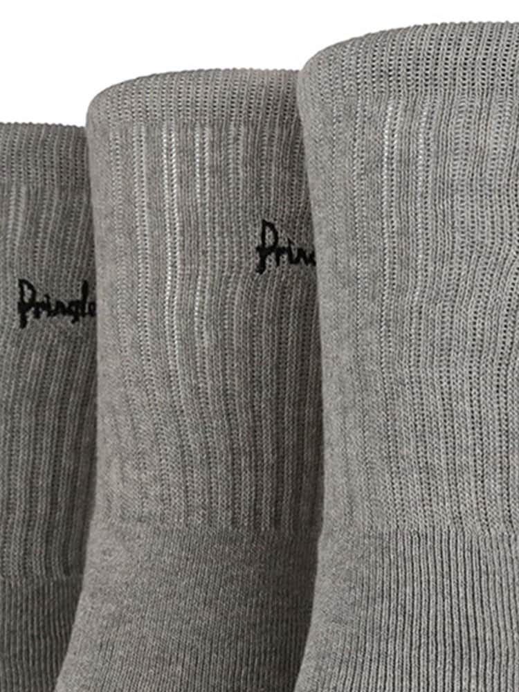 Pringle Grey Fully Cushioned Sports Socks 3 Pack - Image 4 of 4