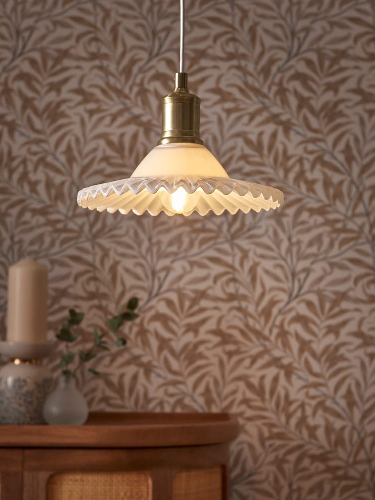 Clarke and Clarke White Lilum Vintage Ceiling Light - Image 1 of 4