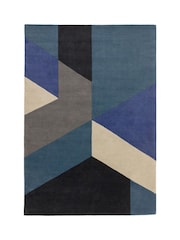 Asiatic Rugs Blue Reef Wool Big Geo Rug - Image 1 of 5