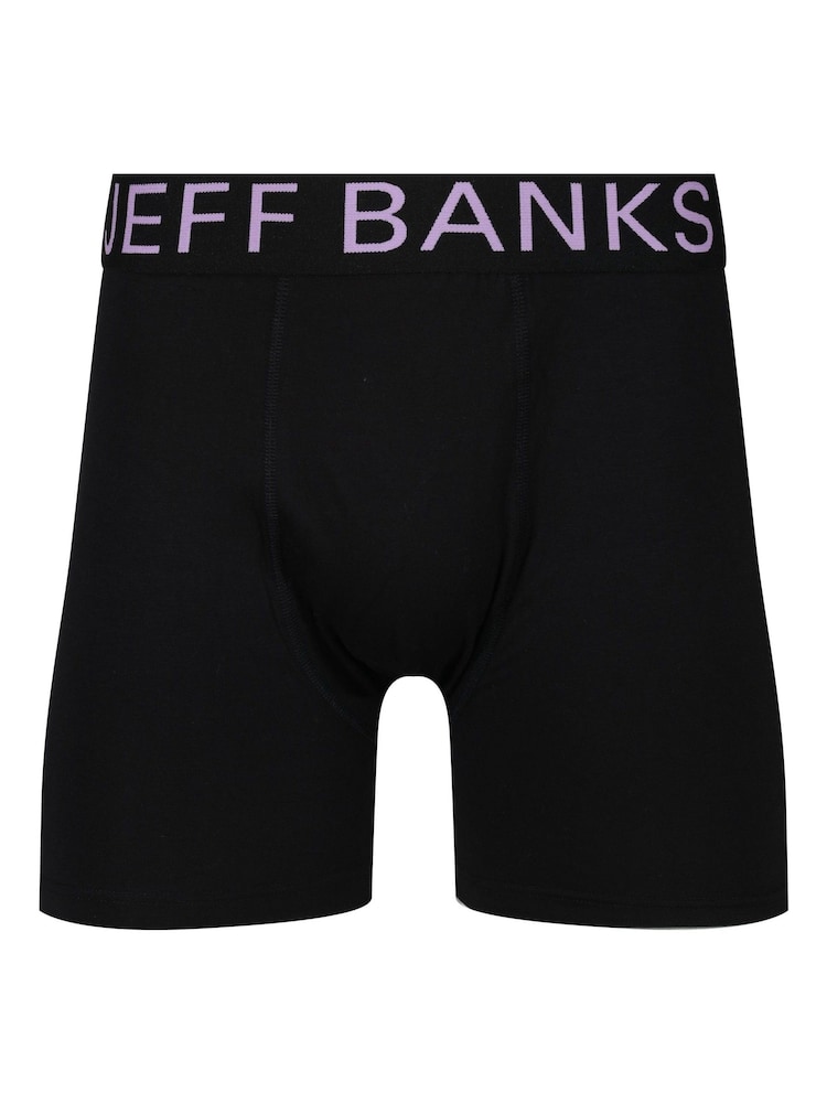 Jeff Banks Black Bamboo Pop Colour Waistband Trunks Pack - Image 10 of 10