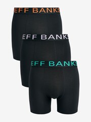 Jeff Banks Black Bamboo Pop Colour Waistband Trunks Pack - Image 2 of 10