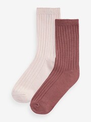 Pringle Pink Ribbed Bamboo Lightweight Leisure Socks - Image 1 of 3