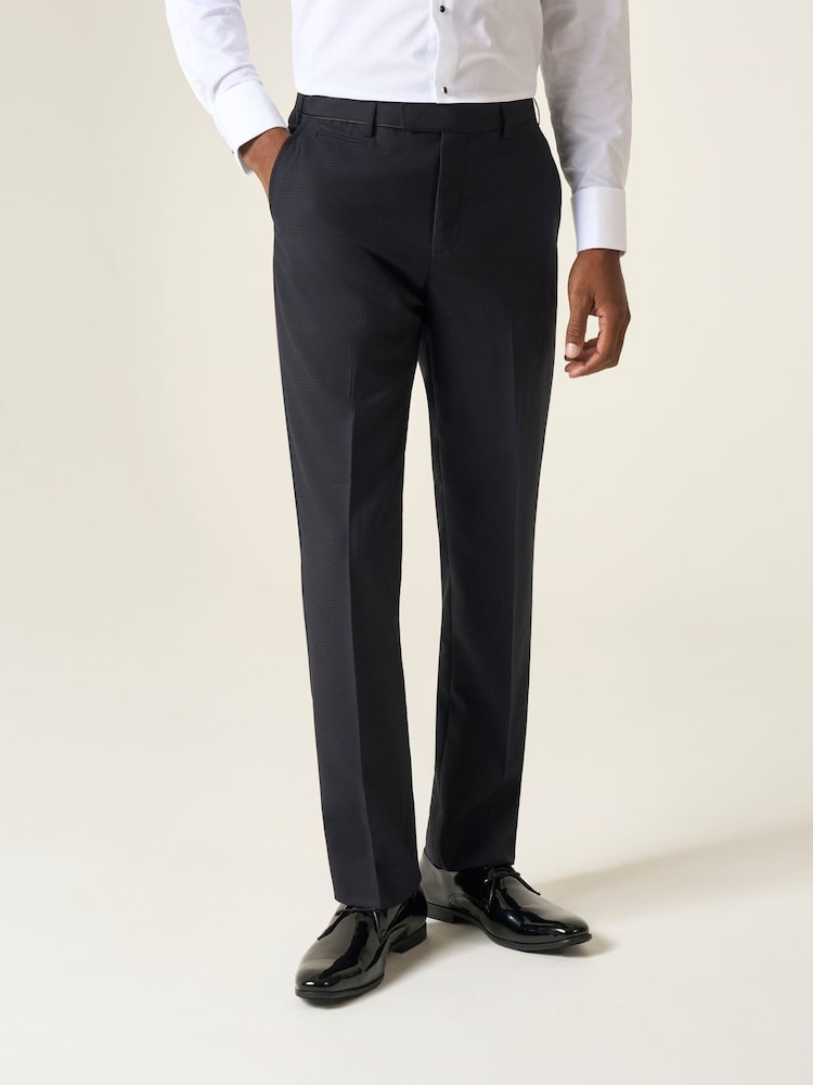 Skopes Black Tailored Fit Newman Check Suit: Trousers - Image 1 of 5